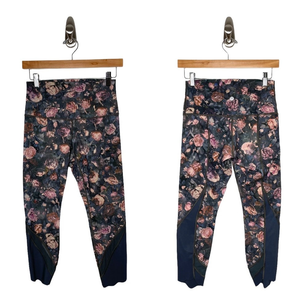 lululemon | Wunder Under Crop II *Scallop 24" Frosted Rose Multi / Melanite 6